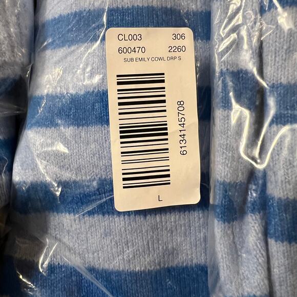 **NWT LOFT Blue Stripe Cowl Neck Tunic Sweater - Picture 6 of 10